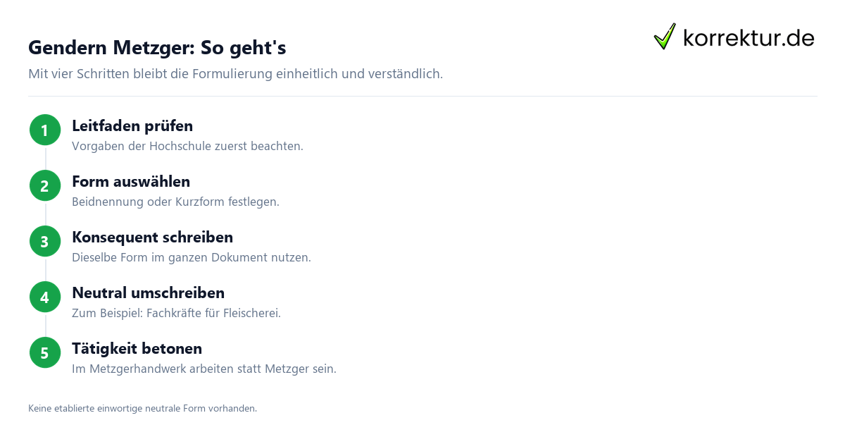 So gelingt gendern Metzger im Text für wissenschaftliche Arbeiten