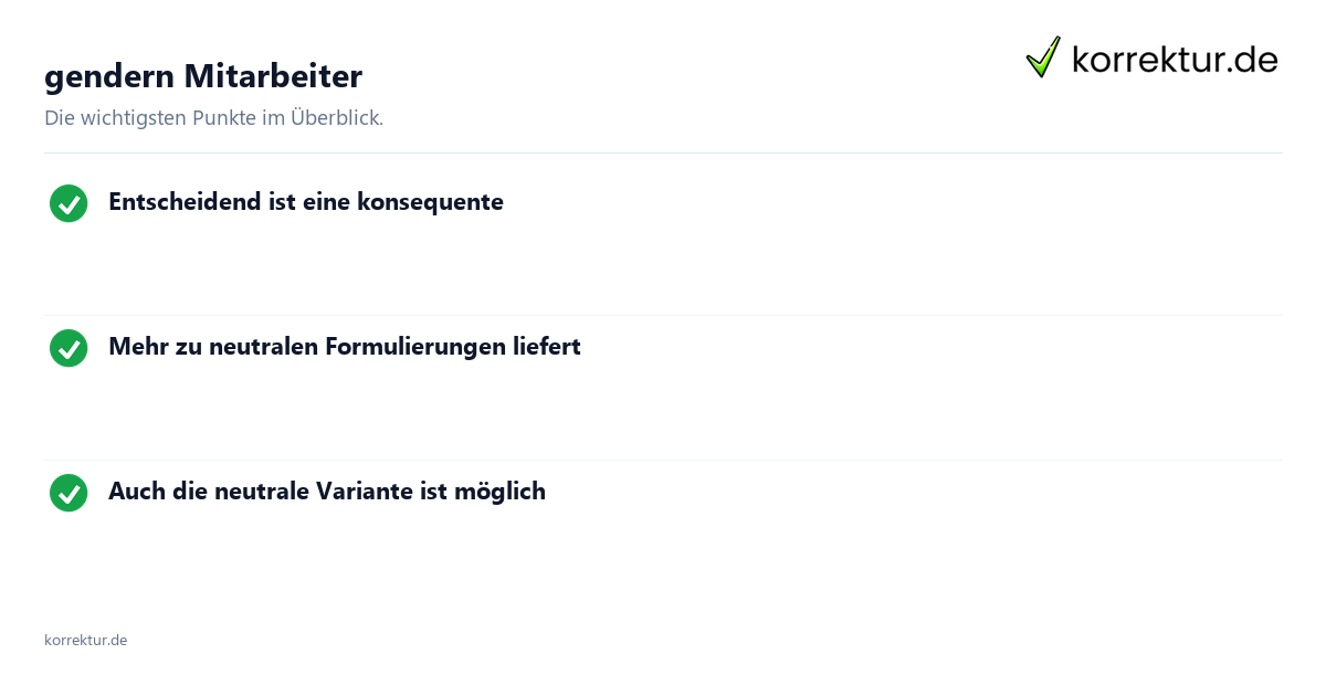 gendern Mitarbeiter: Überblick