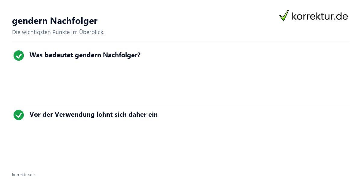 Nachfolger gendern Gendern Nachfolger: Genderformen im Überblick