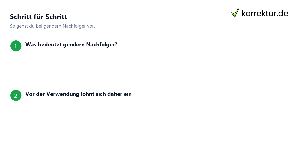 Gendern Nachfolger in wissenschaftlichen Arbeiten