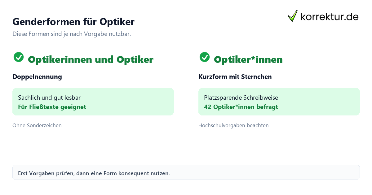 gendern Optiker gendern Optiker: Überblick