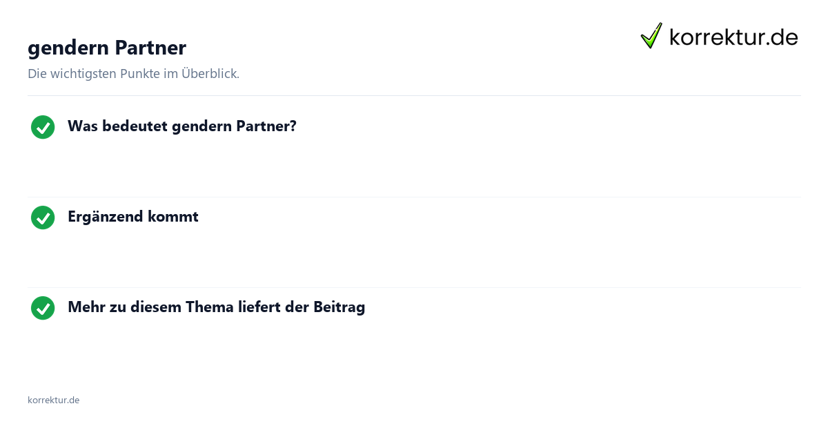 Partner gendern Gendern Partner: Formen im Überblick