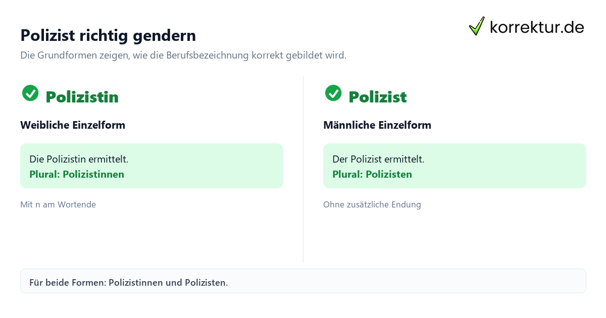 Gendern Polizist: Doppelnennung und neutrale Alternative im Vergleich
