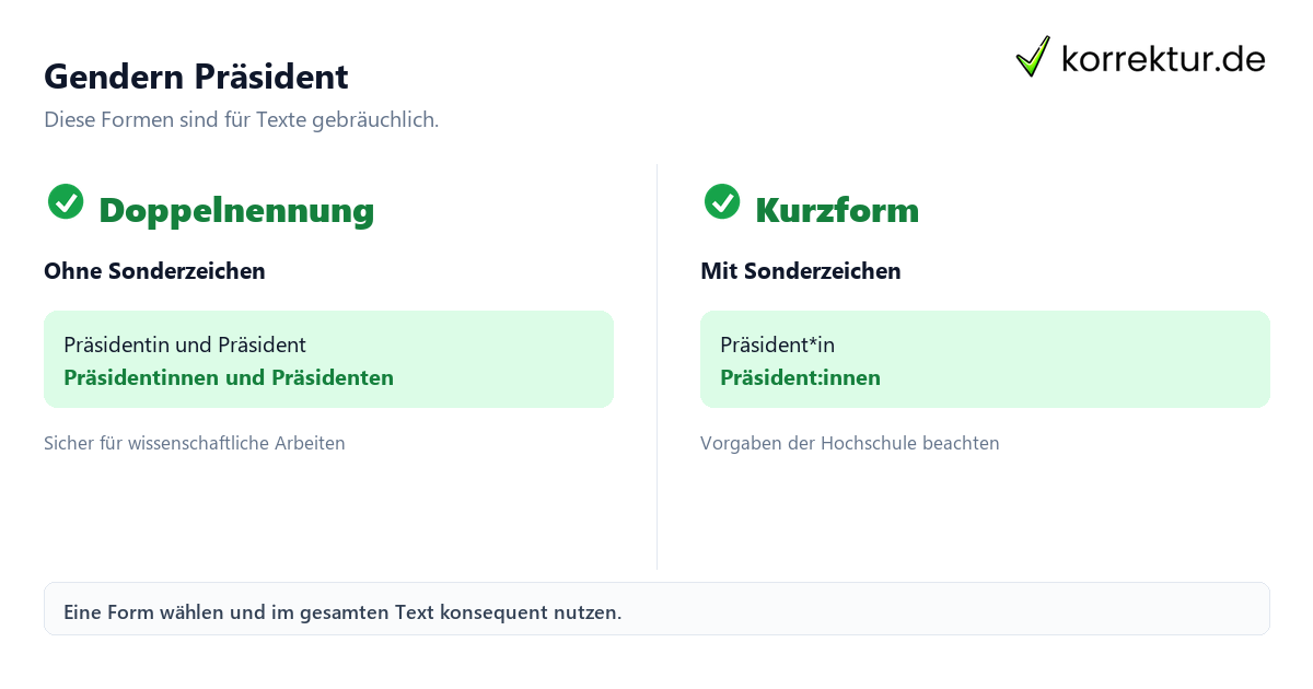 gendern Präsident gendern Präsident