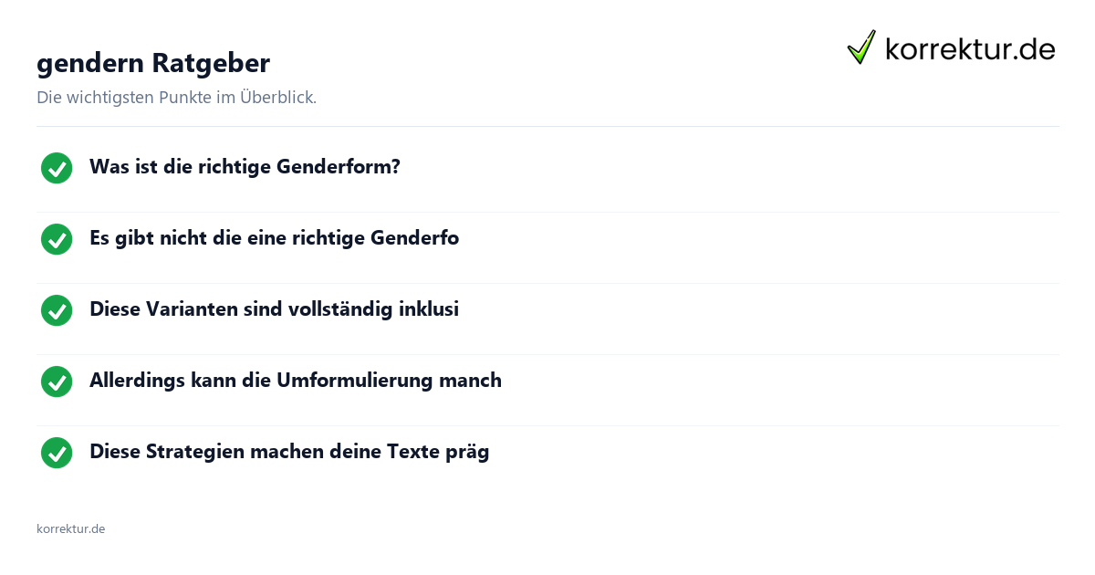 gendern Ratgeber
