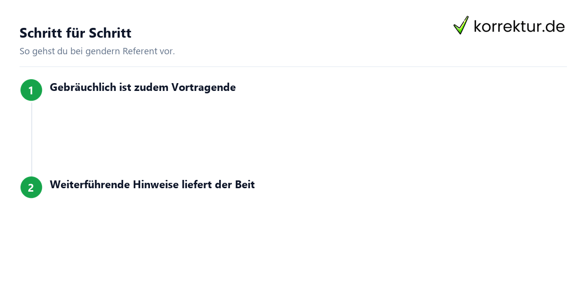 gendern Referent: Schritte