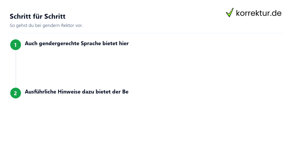 gendern Rektor: Schritte