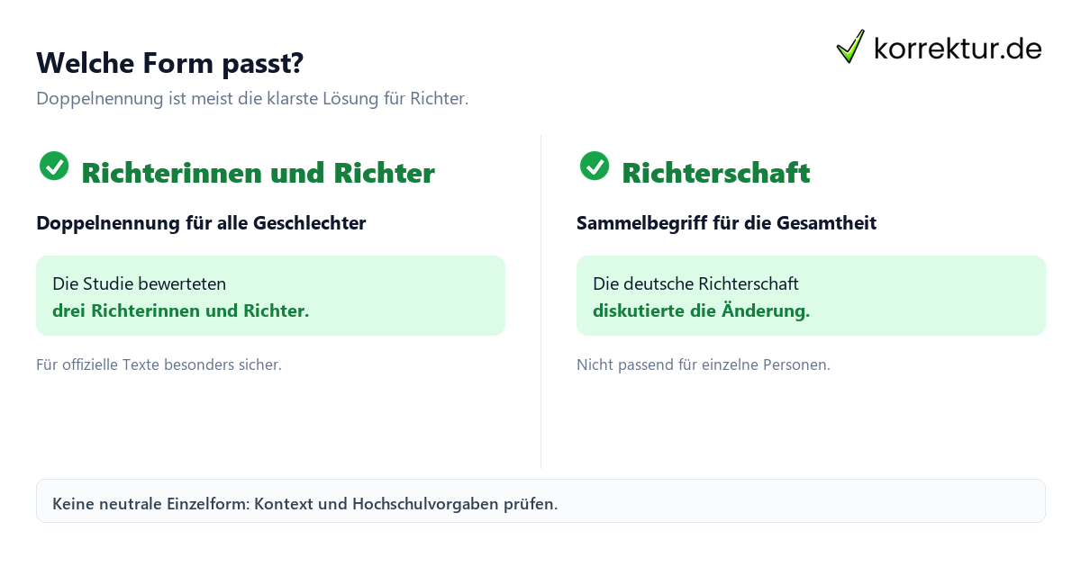 Gendern Richter in wissenschaftlichen Arbeiten