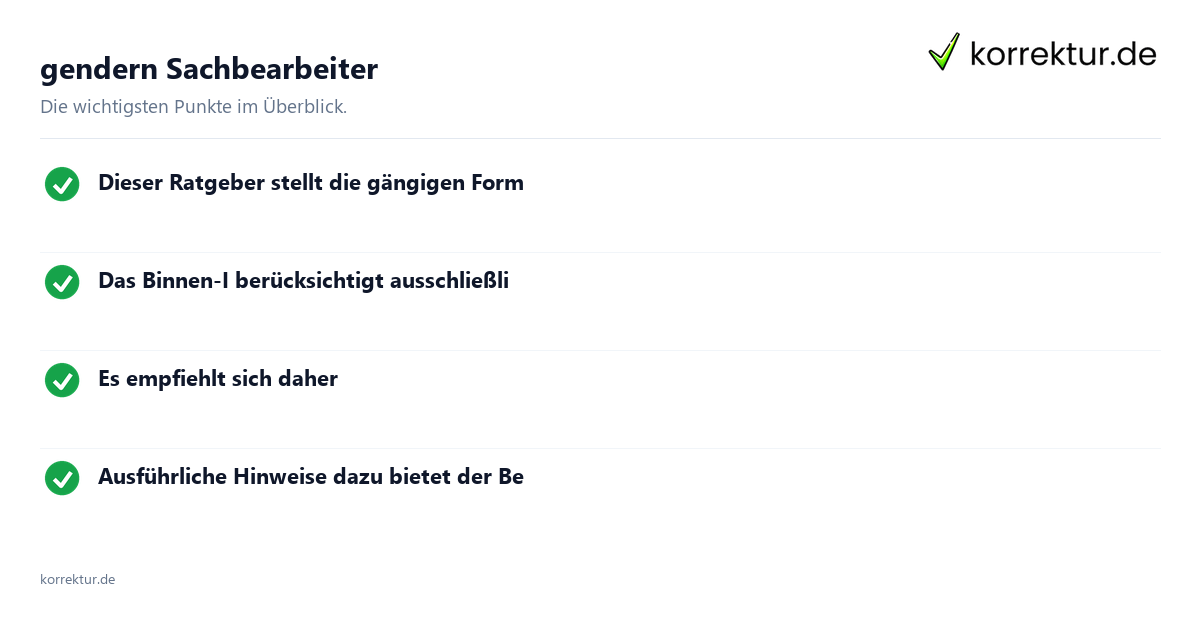 Gendern Sachbearbeiter: Formen im Überblick
