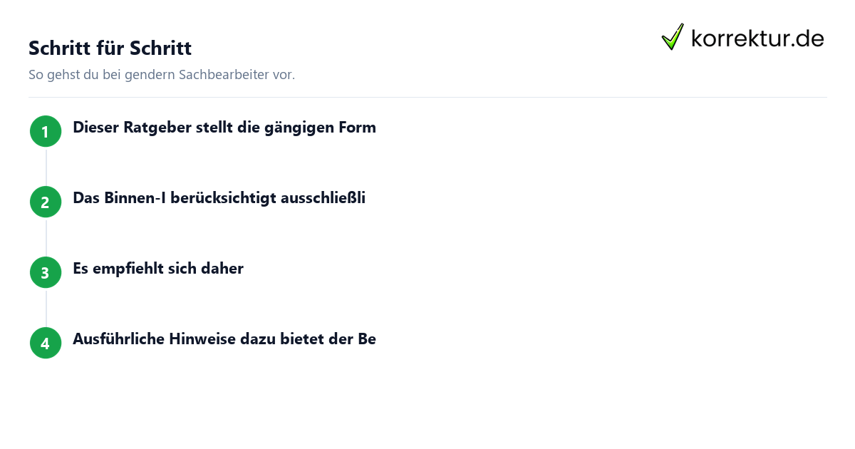 Gendern Sachbearbeiter mit Doppelnennung oder Sachbearbeitung