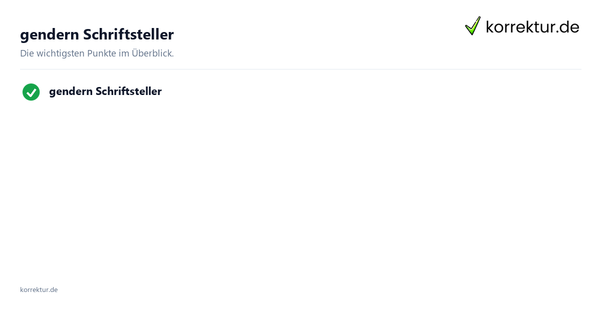 Gendern Schriftsteller: Genderformen im Überblick