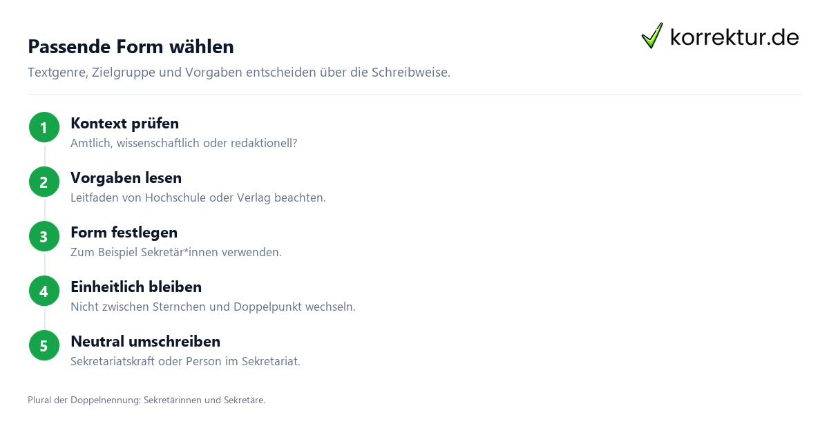 Gendern Sekretär: passende neutrale Alternative wählen