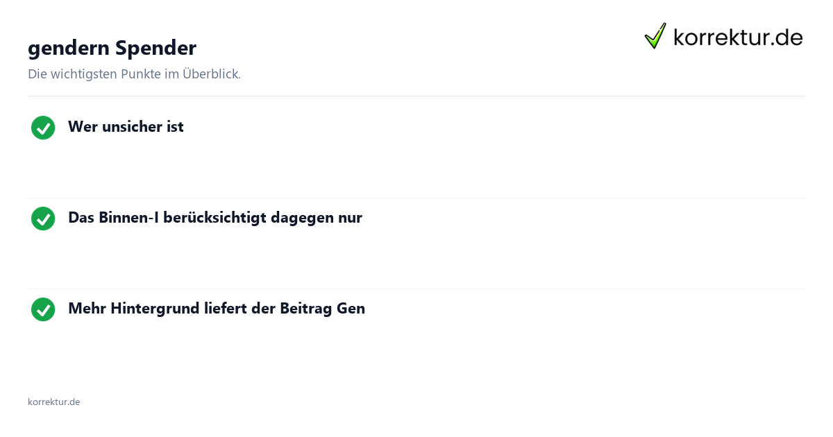 Spender gendern Gendern Spender: Beidnennung und neutrale Form im Vergleich
