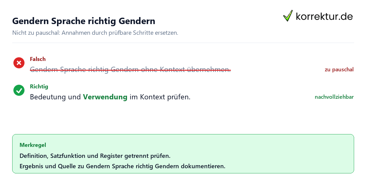Ungeeignete und belastbare Vorgehensweise bei Gendern Sprache richtig Gendern