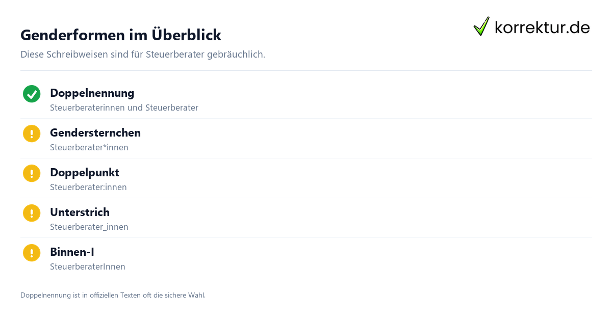 gendern Steuerberater