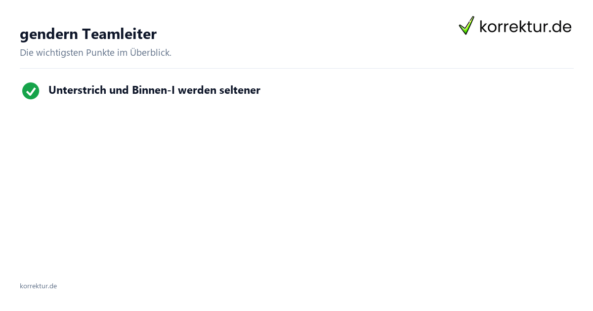 Teamleiter gendern Gendern Teamleiter: Schreibweisen im Überblick