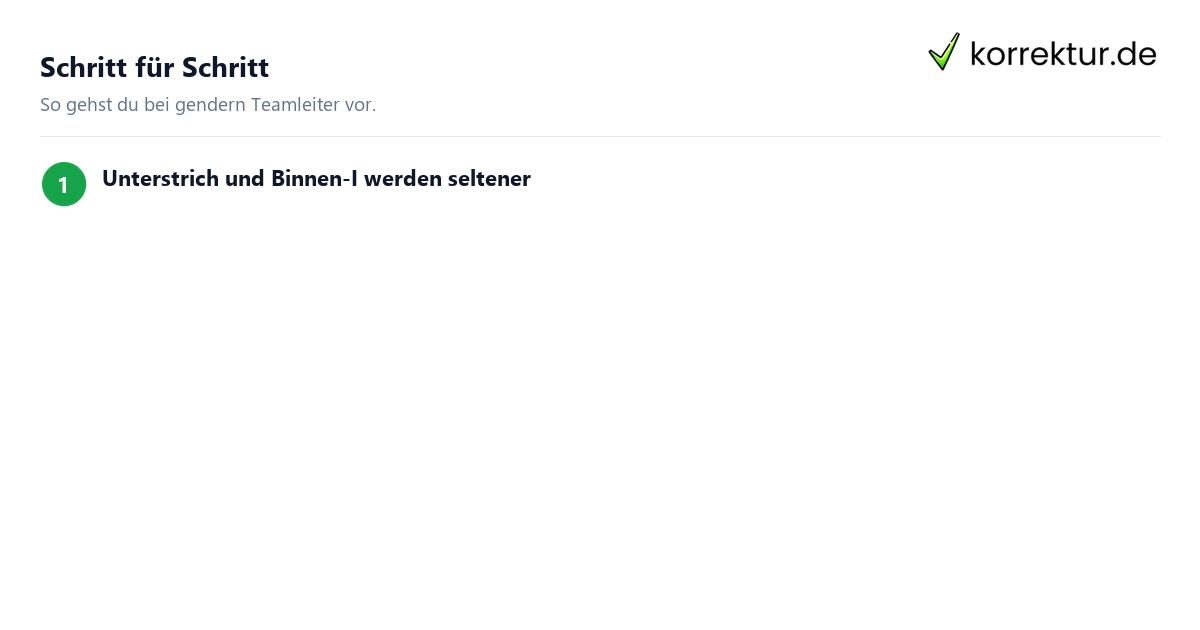 Passende Form wählen Gendern Teamleiter: passende Form wählen