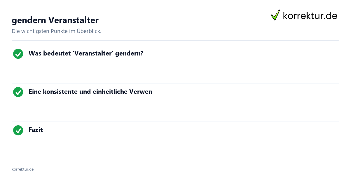 gendern Veranstalter