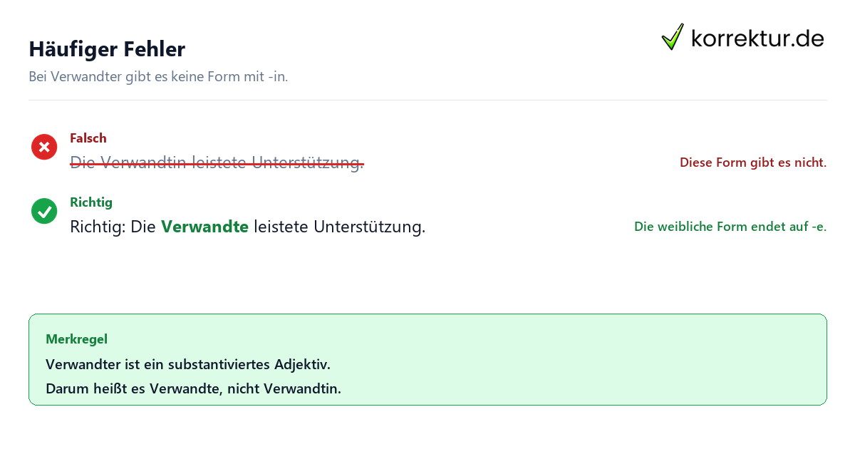 Nicht „Verwandtin“ Gendern Verwandter: Fehler Verwandtin vermeiden