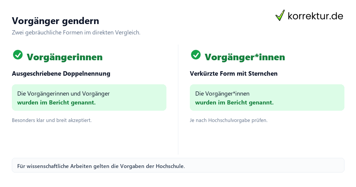Gendern Vorgänger: Doppelnennung und Gendersternchen im Vergleich