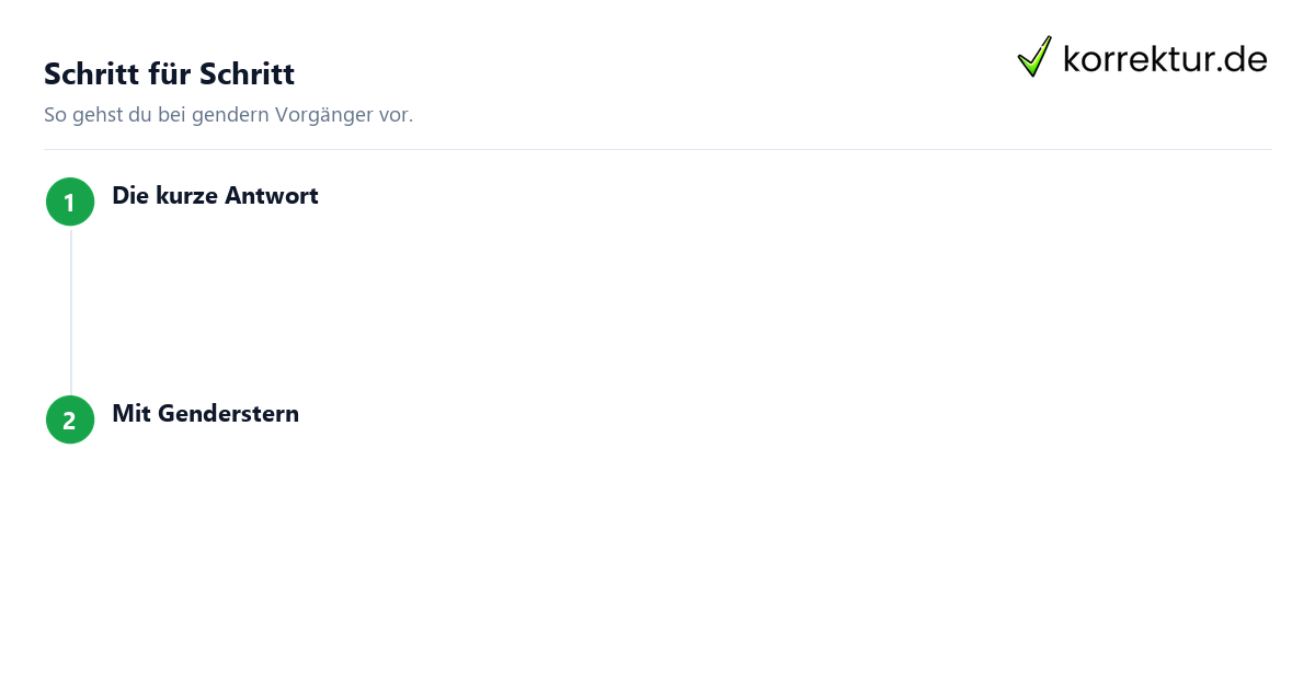 gendern Vorgänger: Schritte