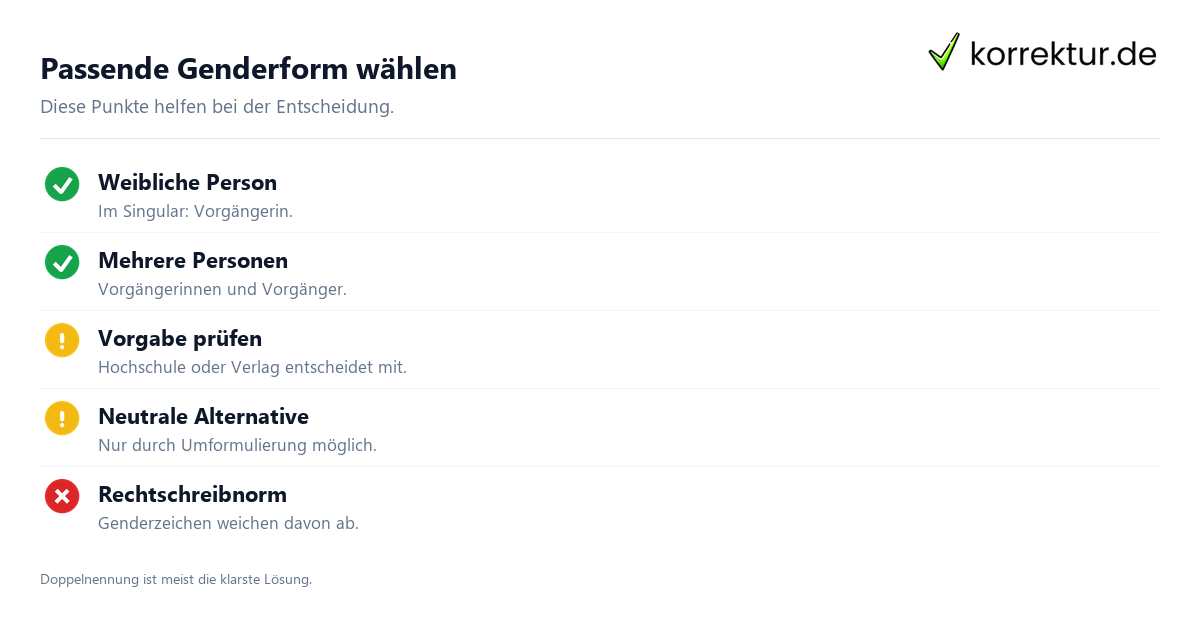 Passende Genderform wählen Gendern Vorgänger: passende Form für wissenschaftliche Arbeiten wählen