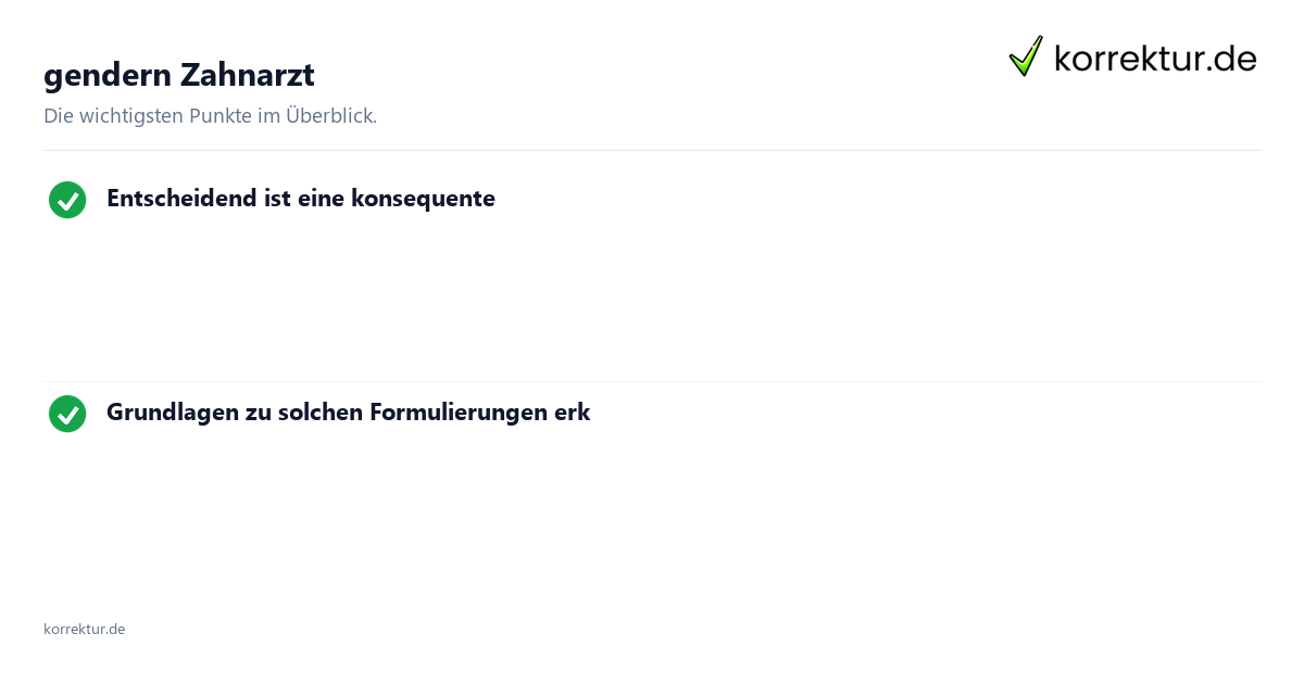 Zahnarzt gendern Gendern Zahnarzt: Doppelnennung und Kurzform im Vergleich