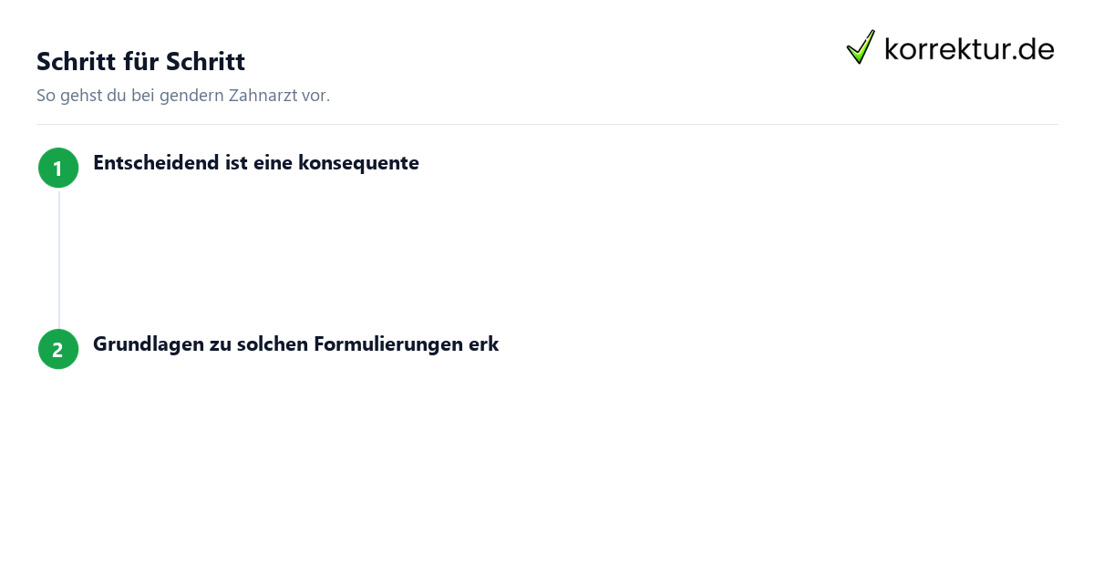 Genderform sicher wählen Gendern Zahnarzt: Checkliste für wissenschaftliche Arbeiten