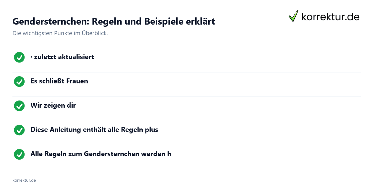 Gendersternchen: Regeln und Beispiele erklärt