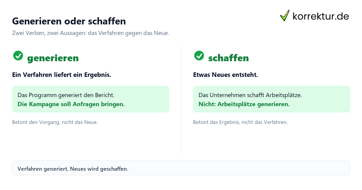 Generieren Bedeutung: erzeugen versus schaffen im Vergleich