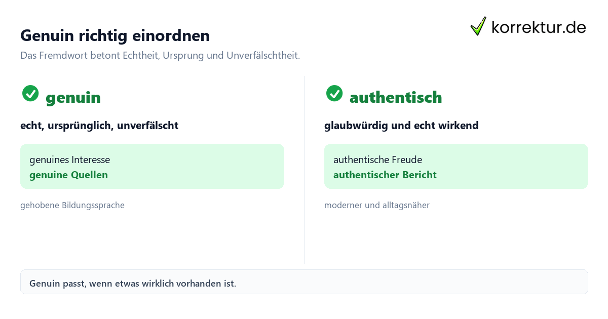genuin Bedeutung: Vergleich mit echt und authentisch
