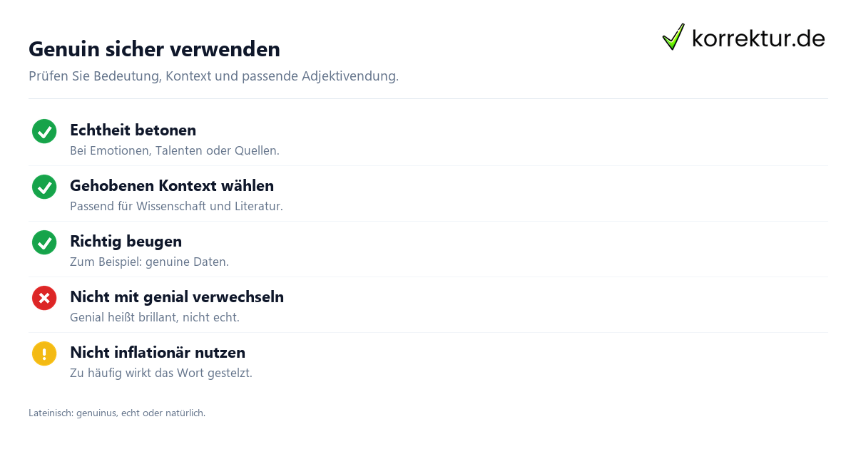 genuin Bedeutung: Wort korrekt verwenden