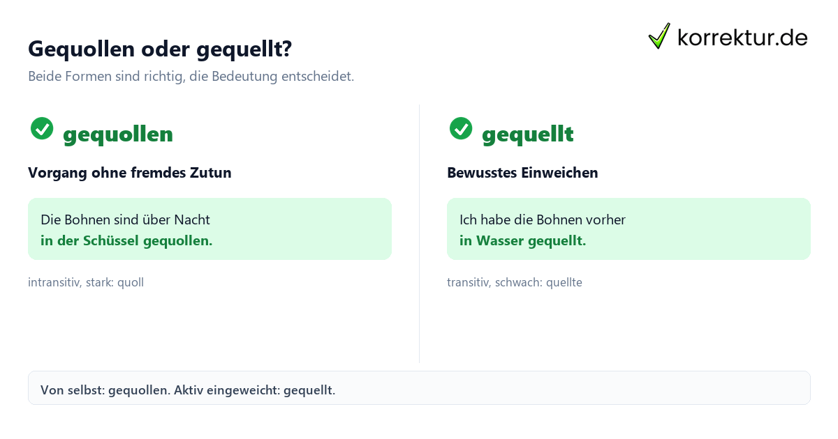 gequollen oder gequellt: Unterschied einfach erklärt