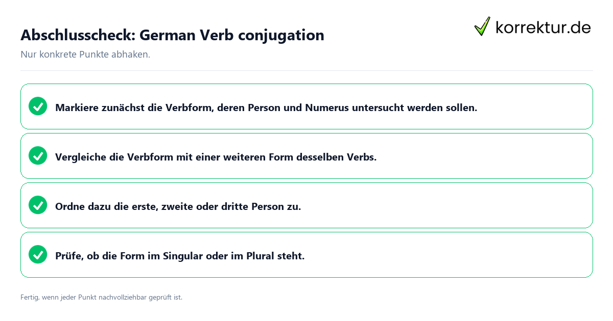 Konkreter Abschlusscheck zu German Verb conjugation