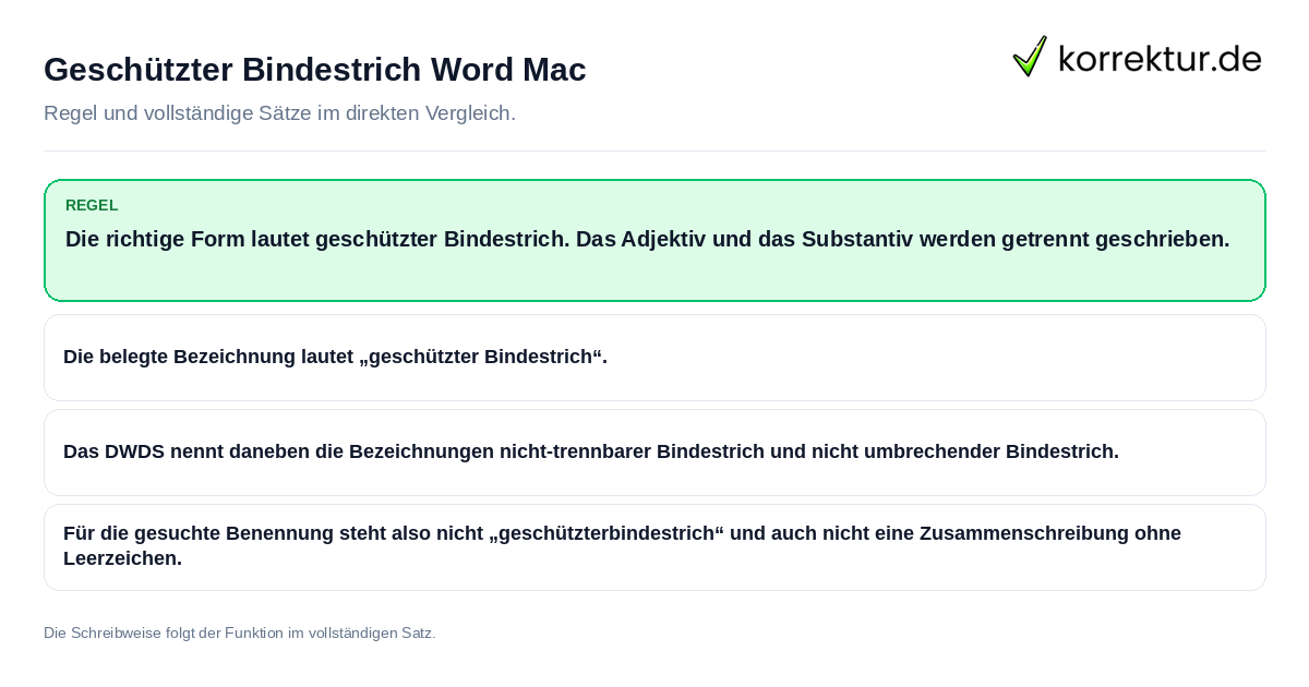 Geschützter Bindestrich Word Mac Konkrete Regel und vollständige Beispielsätze zu Geschützter Bindestrich Word Mac