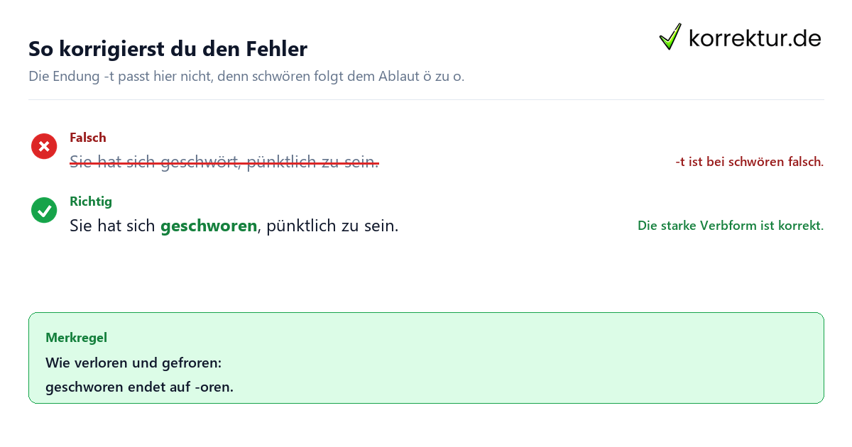 So korrigierst du den Fehler Geschworen oder geschwört: Fehler einfach korrigieren
