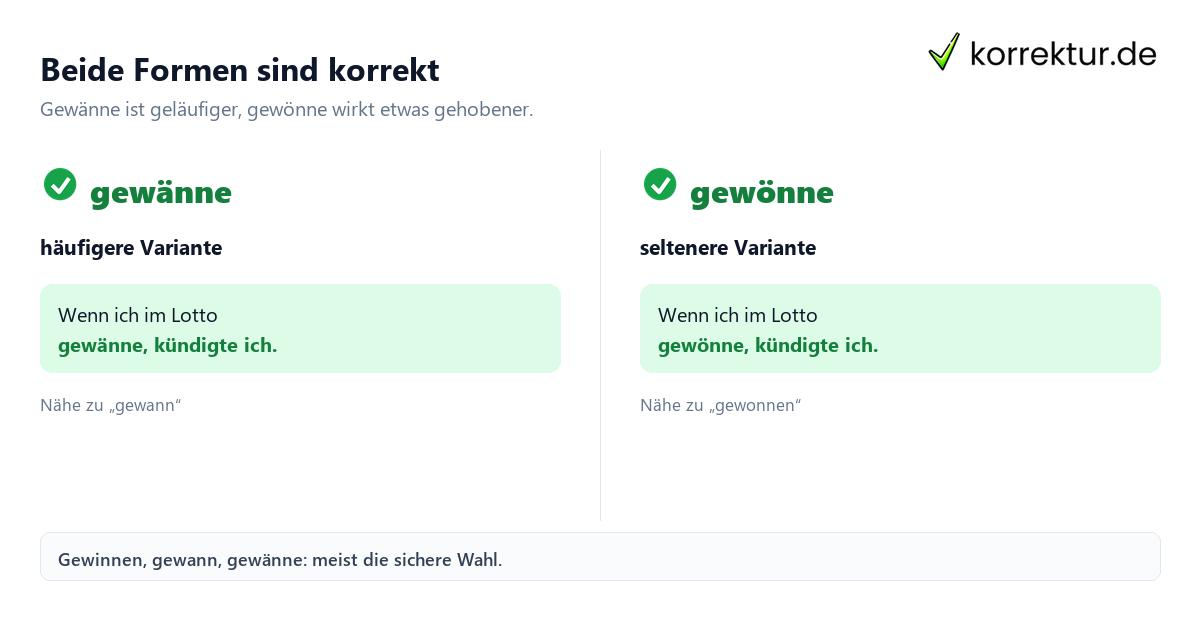 gewänne oder gewönne gewänne oder gewönne