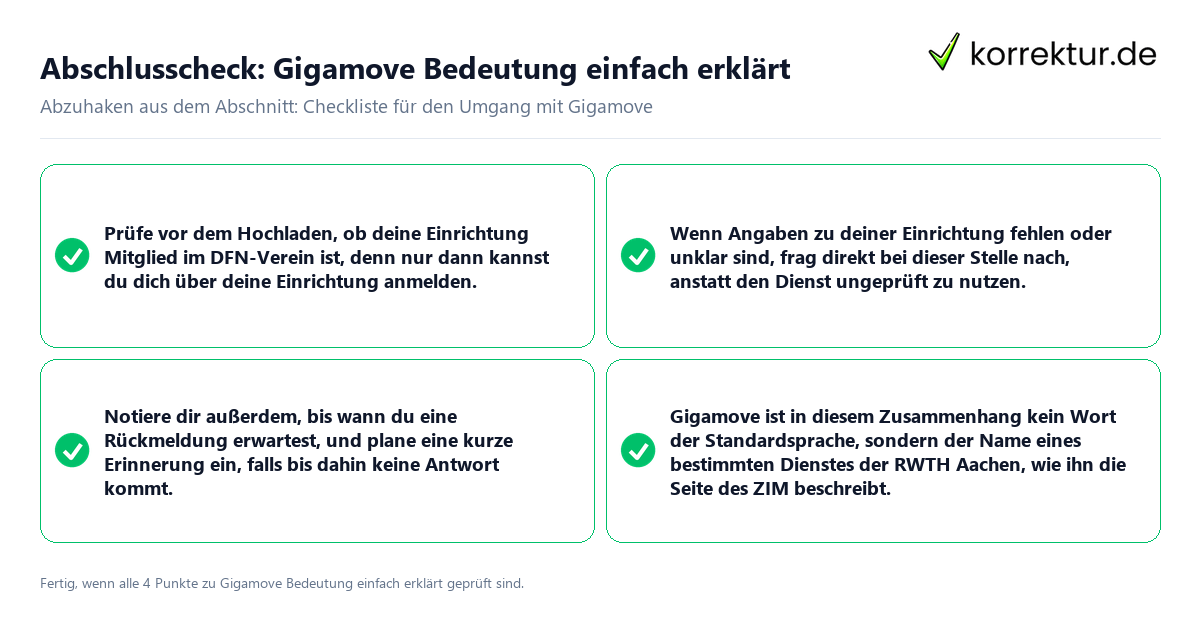 Konkreter Abschlusscheck zu Gigamove Bedeutung einfach erklärt