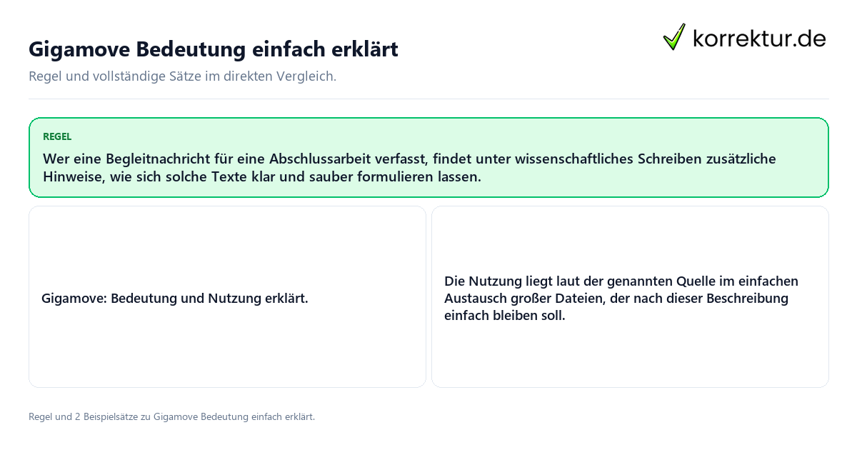 Konkrete Regel und vollständige Beispielsätze zu Gigamove Bedeutung einfach erklärt