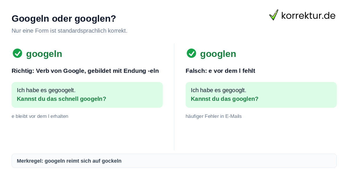 Googeln oder googlen: richtige Schreibweise mit Erklärung