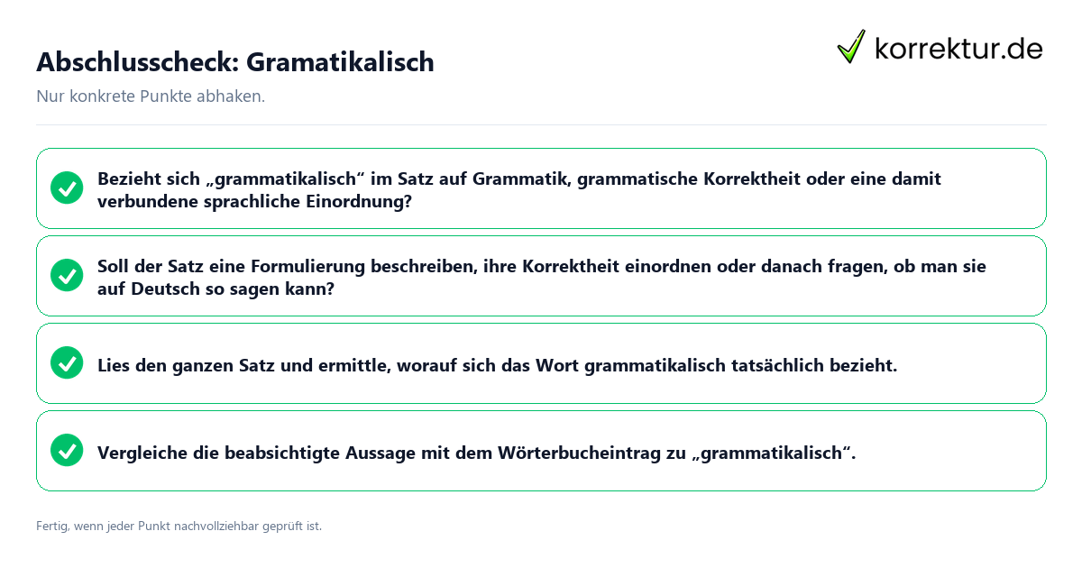 Konkreter Abschlusscheck zu Gramatikalisch