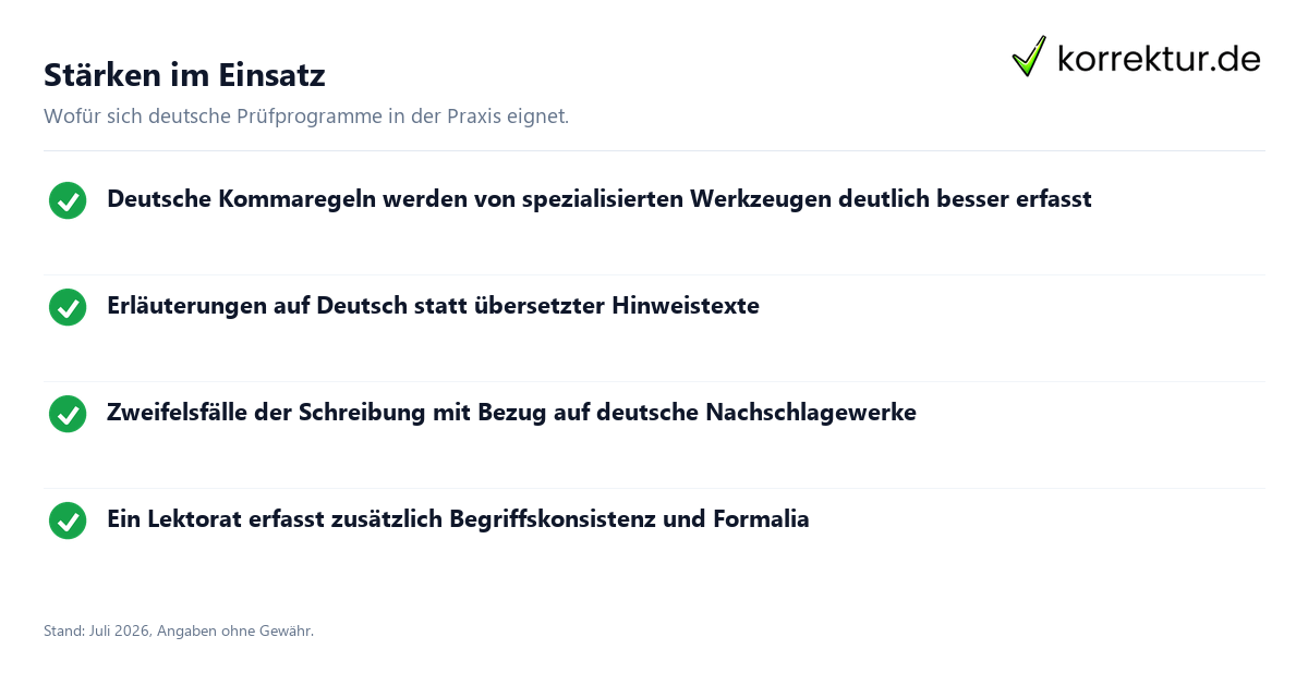Grammarly Alternative für deutschsprachige Texte: Stärken im Überblick