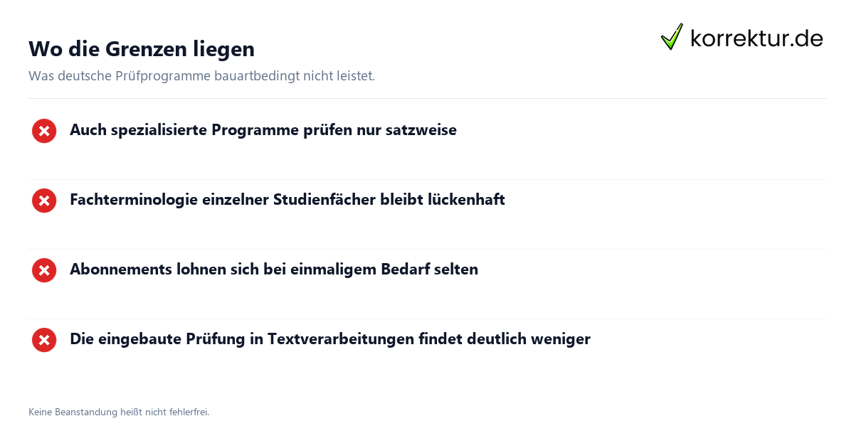 Wo die Grenzen liegen Grammarly Alternative für deutschsprachige Texte: Grenzen im Überblick