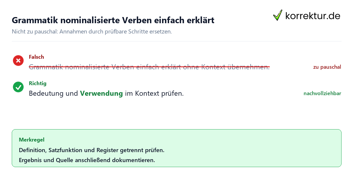 Ungeeignete und belastbare Vorgehensweise bei Grammatik nominalisierte Verben einfach erklärt