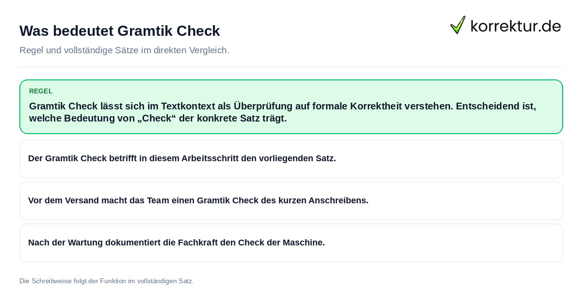 Was bedeutet Gramtik Check Konkrete Regel und vollständige Beispielsätze zu Was bedeutet Gramtik Check