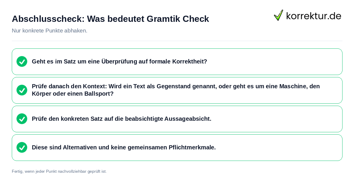 Abschlusscheck: Was bedeutet Gramtik Check Konkreter Abschlusscheck zu Was bedeutet Gramtik Check