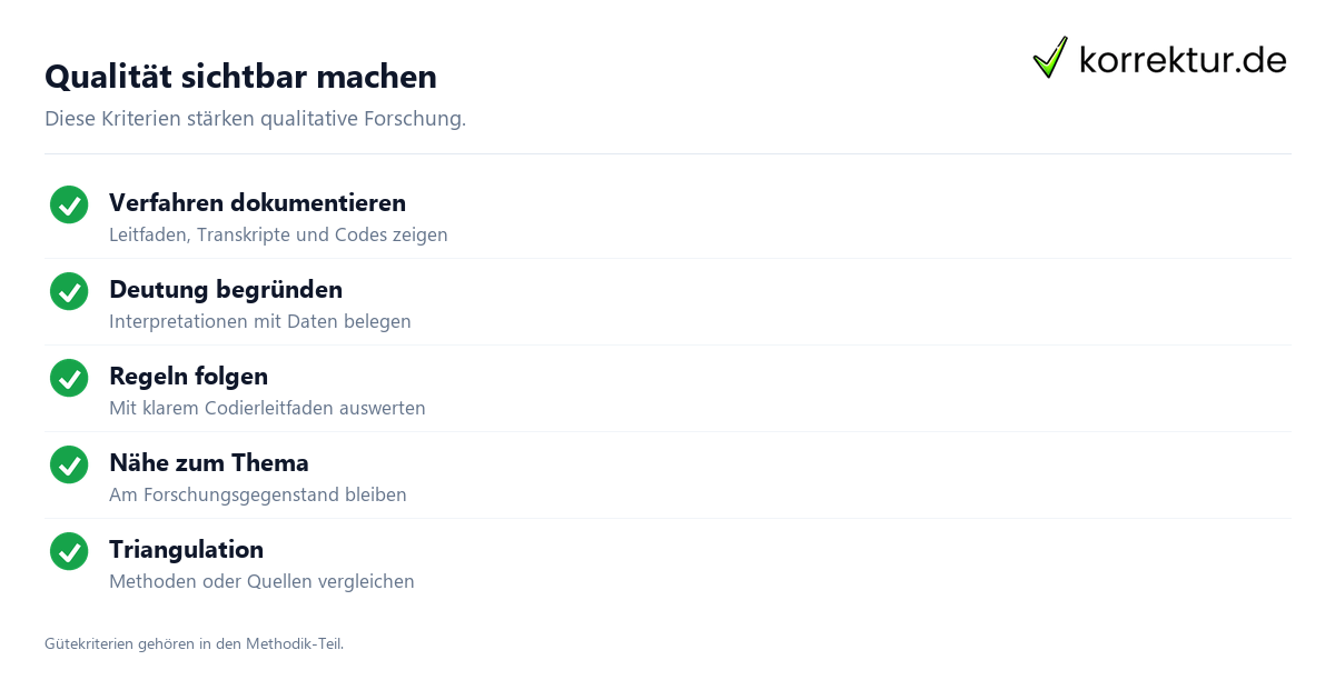 Gütekriterien qualitativer Forschung erklärt, zentrale Kriterien im Überblick