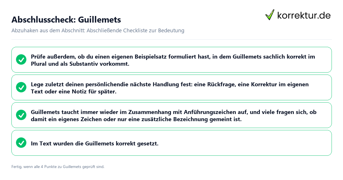 Konkreter Abschlusscheck zu Guillemets