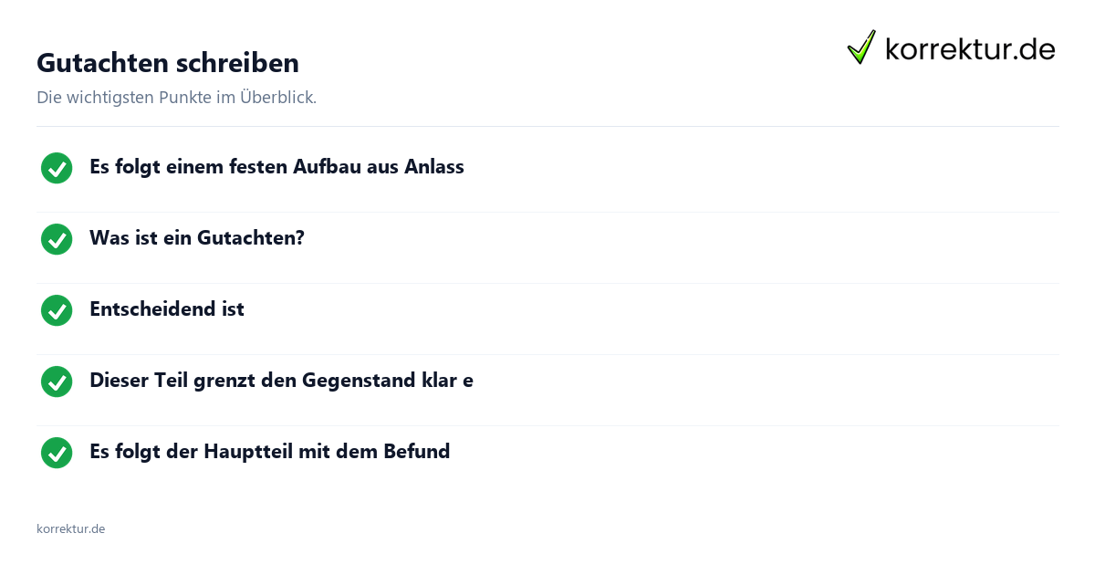 Gutachten schreiben Gutachten schreiben: Überblick