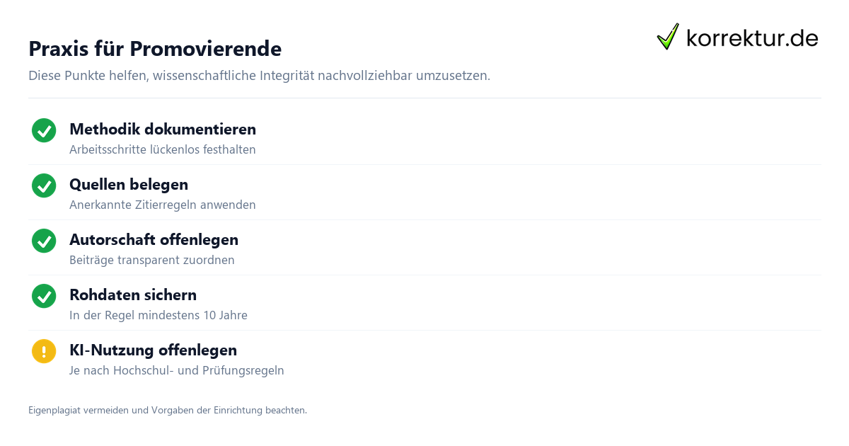 Praxis für Promovierende Gute wissenschaftliche Praxis nach DFG – Kodex erklärt für Promovierende